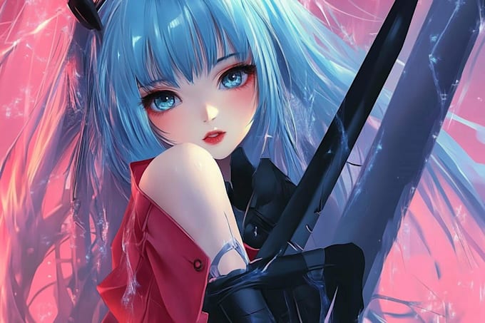 draw anime portrait with expressive face and style