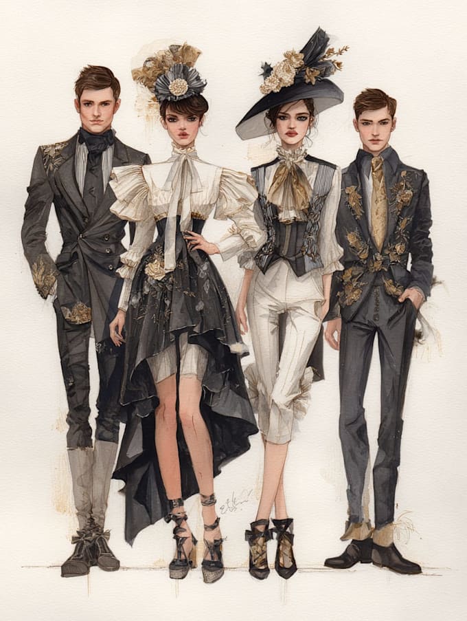 Create a professional fashion illustration by Madalynarellan | Fiverr