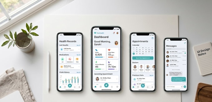 create UI UX for healthcare apps
