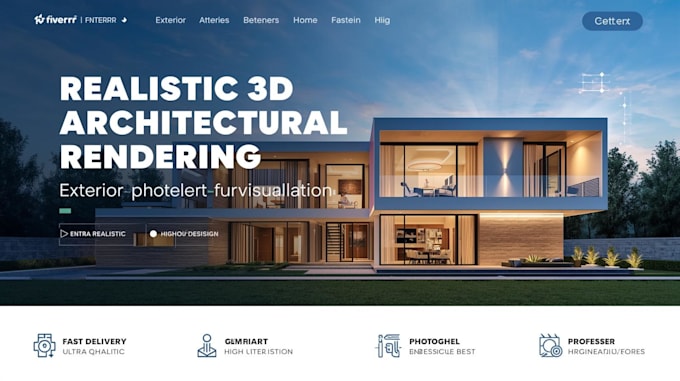 create realistic 3d architectural rendering and house visualization