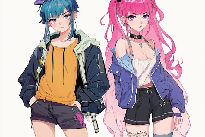 draw anime illustration with cinematic composition