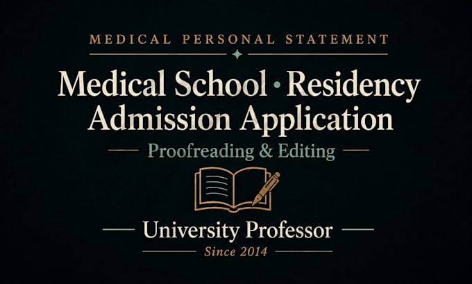 proofread and edit your medical school or residency personal statement