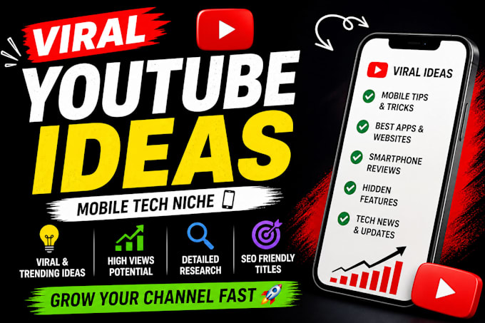 do youtube research and give viral mobile tech content ideas