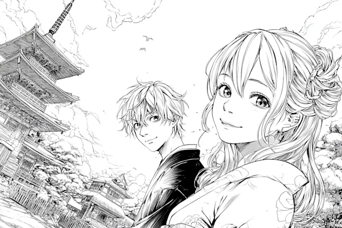 draw anime manga panels for your comic or webtoon