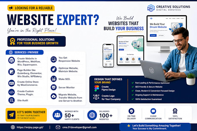 design, build, migrate your wordpress, webflow, or wix site