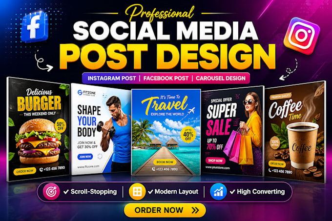 design social media post instagram post facebook post carousel design