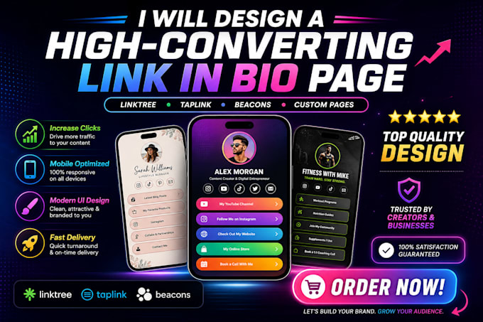 setup beacons, linktree, and taplink bio links within 1 hour