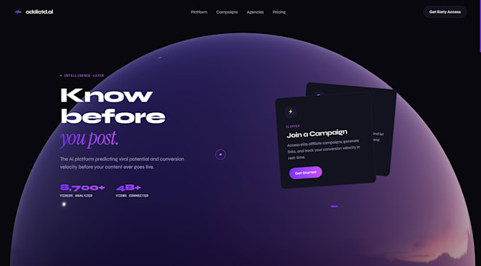 engineer a premium animated landing page with gsap