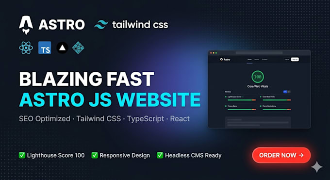 build a responsive SEO optimized astro js website with tailwind CSS react js