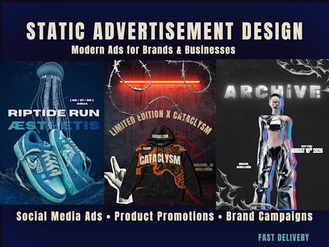 do cinematic streetwear poster design and fashion poster ads