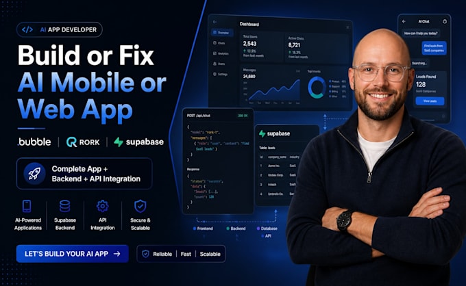 fix or debug ai agent app rork ai langchain supabase backend api integration