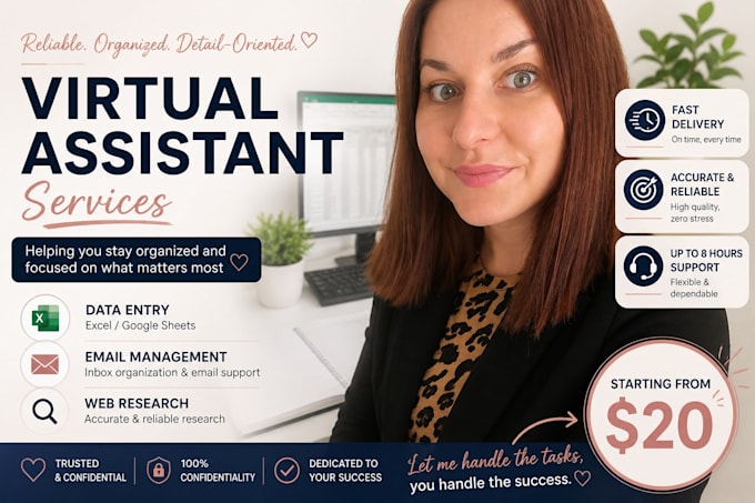 be your virtual assistant for data entry, email and admin tasks