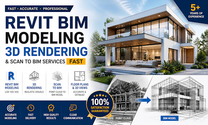 do revit bim modeling,3d rendering and scan to bim services fast