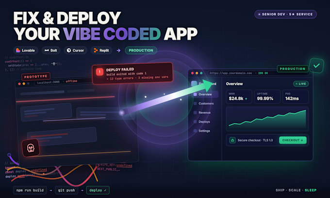 fix and deploy your lovable or bolt vibe coded app