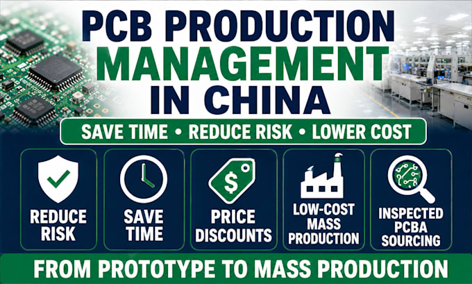 do pcb production in china, project management, review, bringup, firmware