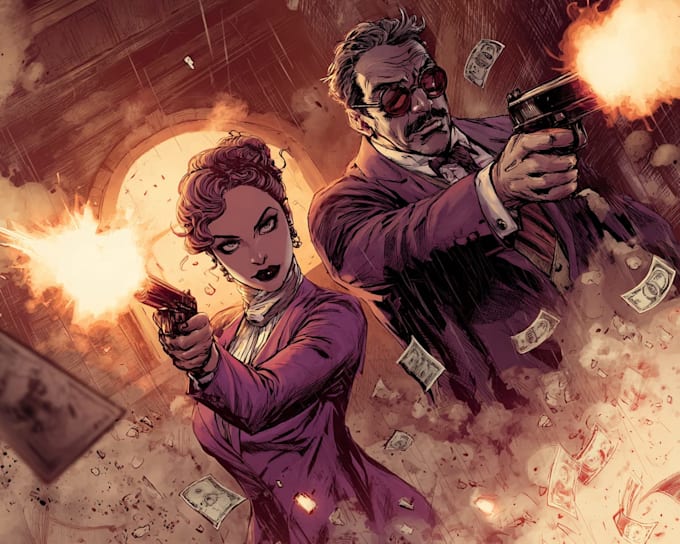 design comic book panels, covers, and storyboards