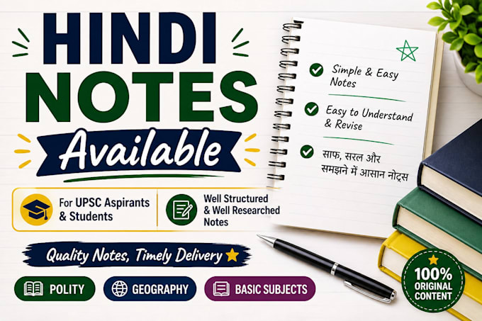 make easy and clear hindi notes for students and upsc