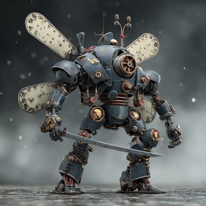 draw custom mecha robot