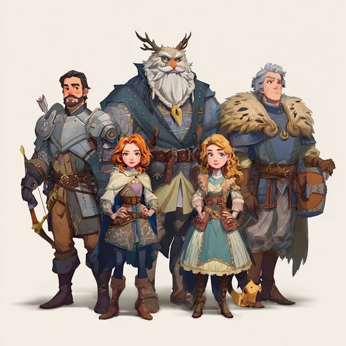 design a dnd party art and group art