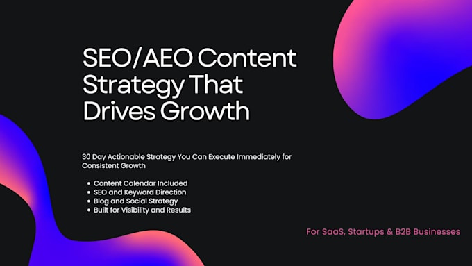 create SEO aeo content strategy and 30 day content plan