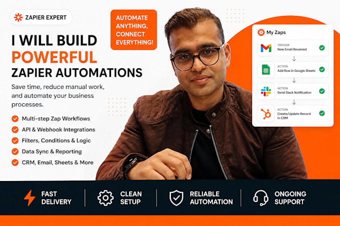 build zapier automation, workflows and integrations
