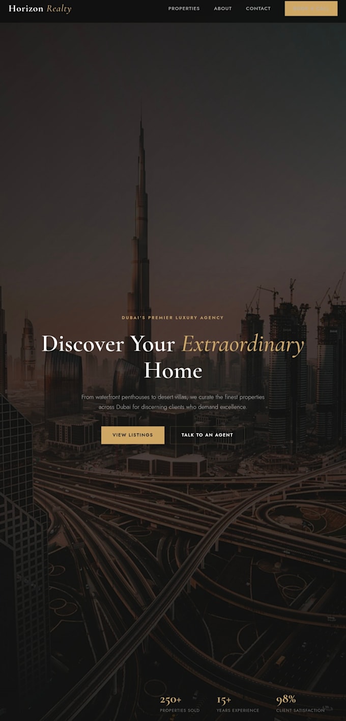 design a modern real estate website using framer or wordpress
