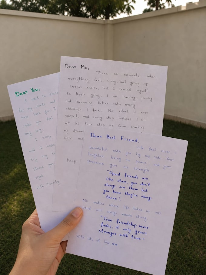 write heartfelt handwritten letters