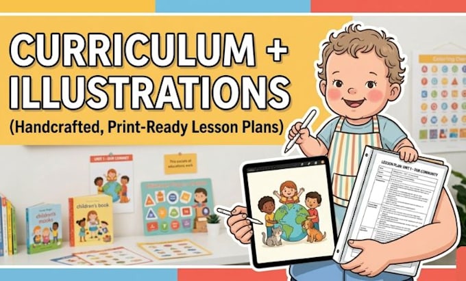 design a creative children curriculum, lesson plans, and illustrations