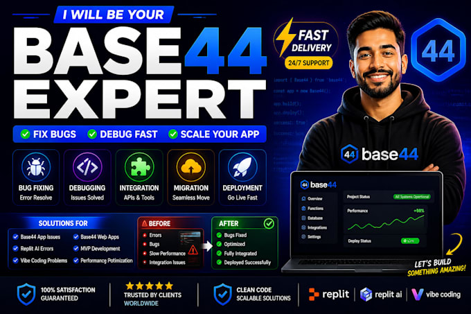 migrate base44 to wordpress, fix base44, debug base44, base44 integration
