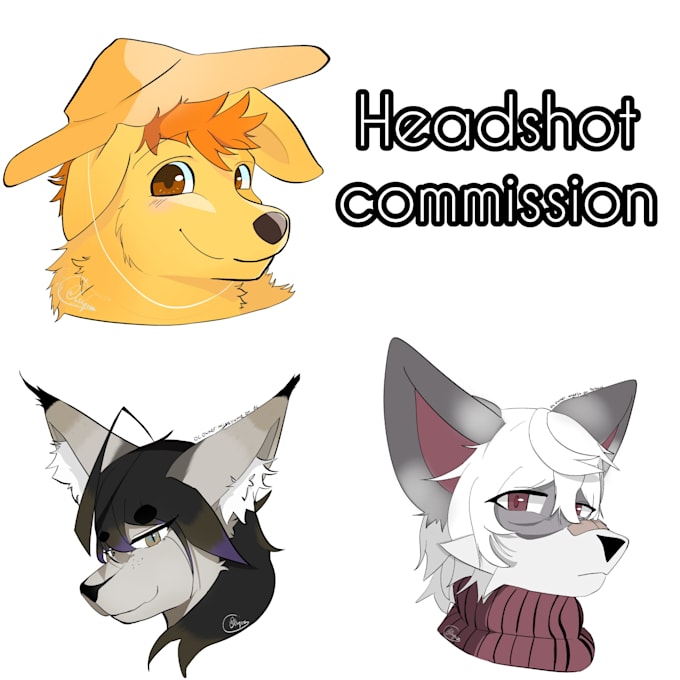 drawing furry or feral headshots, full rendered 20usd