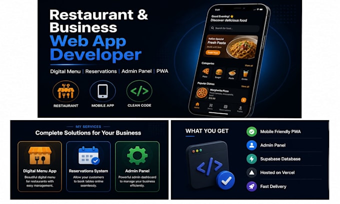 restaurant and business web app developer