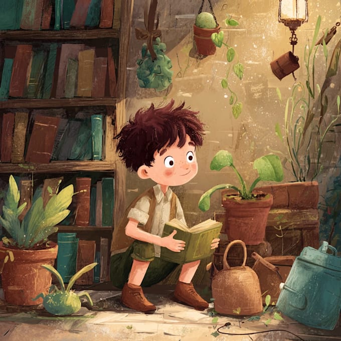 draw cute children story book illustrations