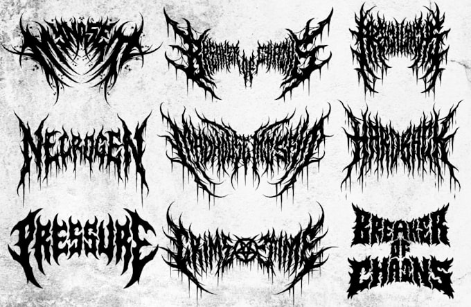 draw a death metal logo