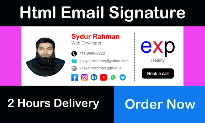 create professional responsive HTML email signature