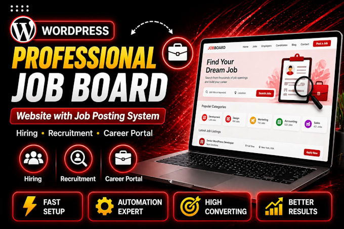 build a professional job board website with advanced job posting