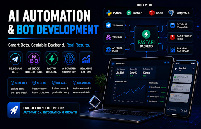 build ai bots, telegram bots, and fastapi backend systems