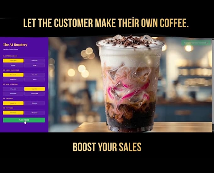develop ai custom drink creator with interactive website