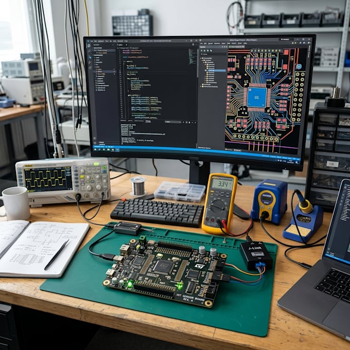 create professional pcb design and embedded firmware