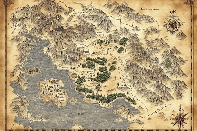 create a custom map illustration in vector style