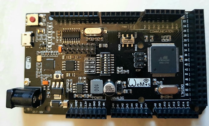 pcb design, micro controller for arduino, pi firmware, atmega, esp 32 esp8266