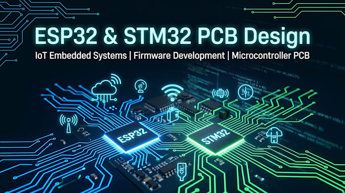 do esp32 and stm32 pcb design, iot embedded pcb firmware dev microcontroller pcb