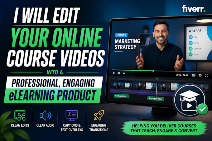 edit your online course videos into a professional, engaging elearning product
