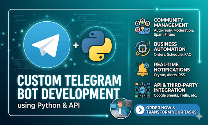 develop a custom telegram bot with python for your needs