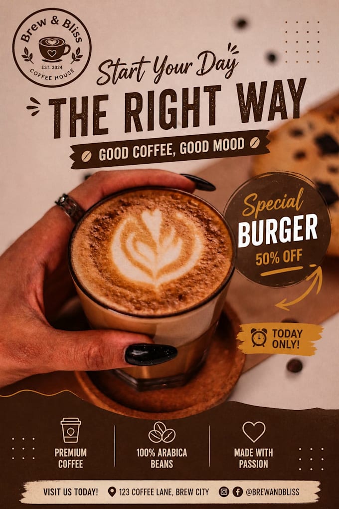 design eye catching food posts for restaurants and cafes