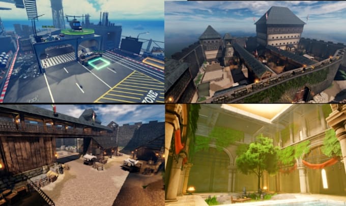 create high quality roblox map, high poly, mid poly environment for roblox game