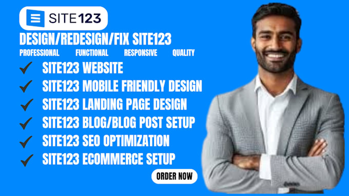 do site123 website design, redesign or fix site123 website, SEO optimization