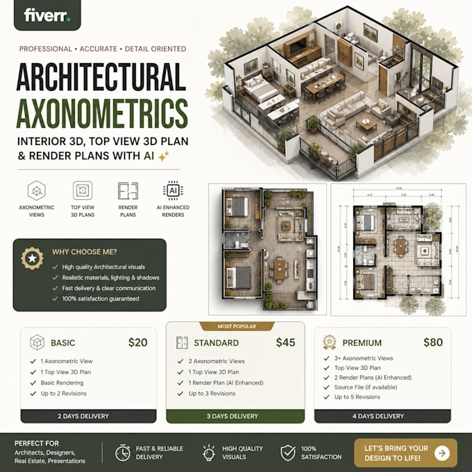 create 3d axonometric views and interior 3d plans from your 2d drawings
