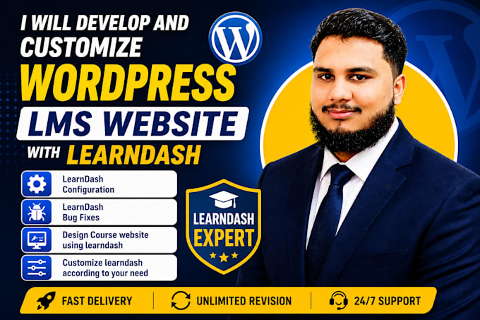develop and customize wordpress lms website with learndash