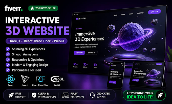 create interactive 3d website with three js webgl react three fiber