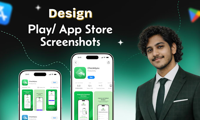 design app screenshot for app store and play store